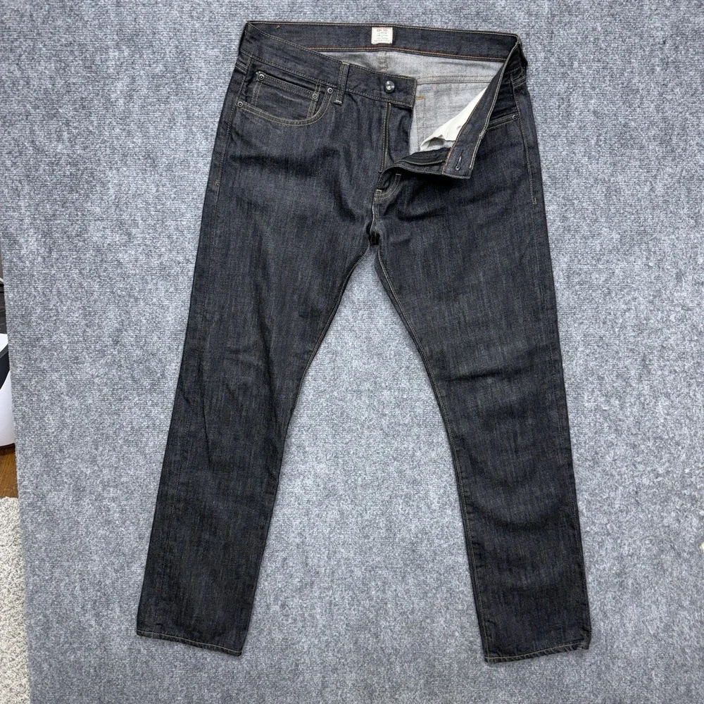 J Crew 484 Slim Straight Jeans black size 33 33x32